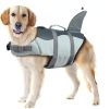 Dog Life Jacket Shark; Dog Lifesaver Vests with Rescue Handle for Small Medium and Large Dogs; Pet Safety Swimsuit Preserver for Swimming Pool Be
